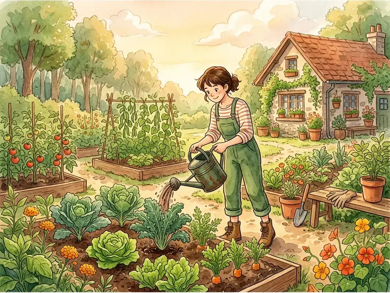 Aplicando el té de compost