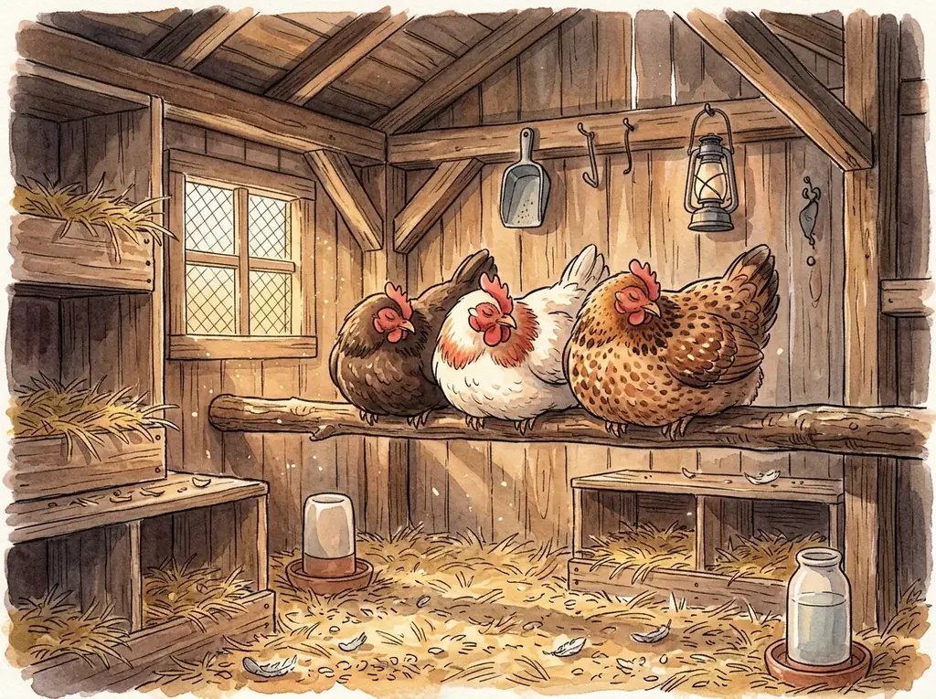 Perchas / dormidero para gallinas
