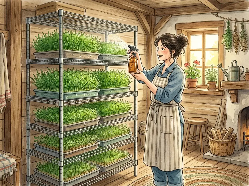Torre de fodder (hierba germinada para animales)