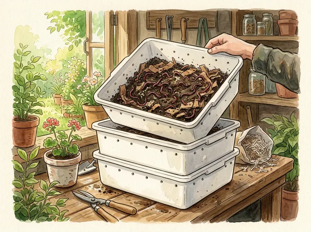 Vermicompostera casera con cajones